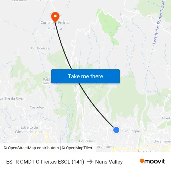 ESTR CMDT C Freitas  ESCL (141) to Nuns Valley map