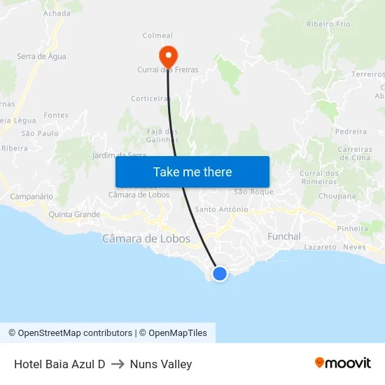 Hotel Baia Azul  D to Nuns Valley map