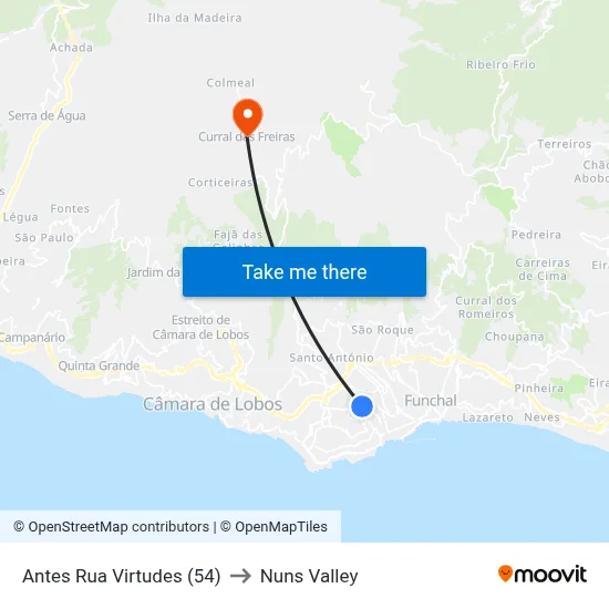 Antes Rua Virtudes (54) to Nuns Valley map