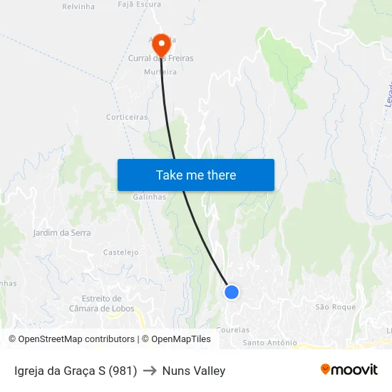 Igreja da Graça  S (981) to Nuns Valley map