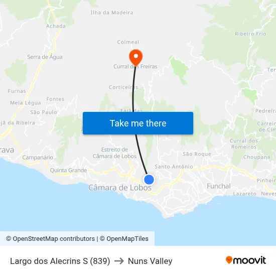 Largo dos Alecrins  S (839) to Nuns Valley map