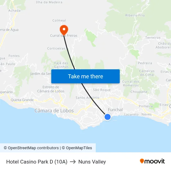 Hotel Casino Park  D (10A) to Nuns Valley map