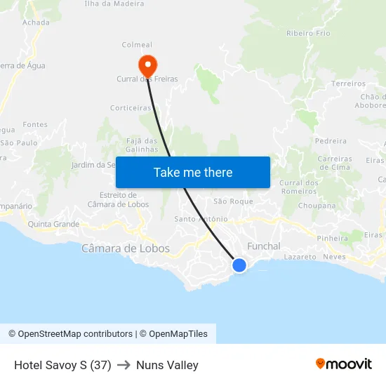 Hotel Savoy  S (37) to Nuns Valley map
