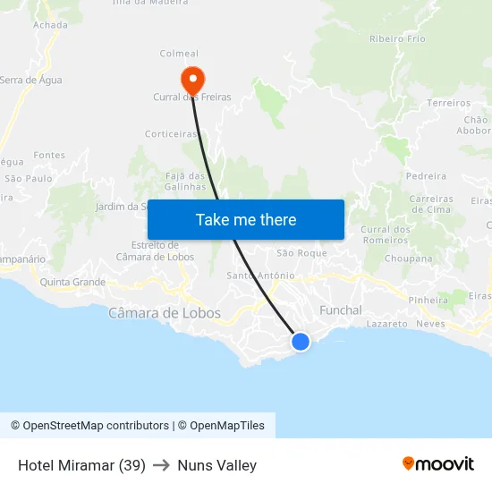 Hotel Miramar (39) to Nuns Valley map