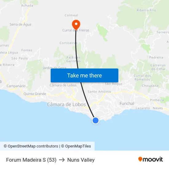 Forum Madeira  S (53) to Nuns Valley map
