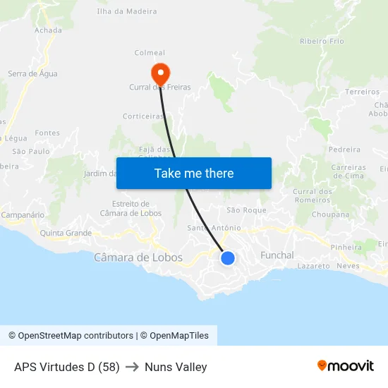 APS Virtudes  D (58) to Nuns Valley map