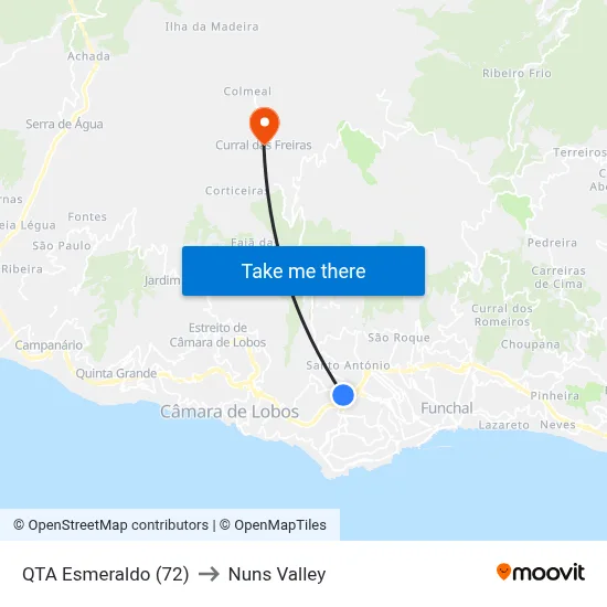 QTA Esmeraldo (72) to Nuns Valley map