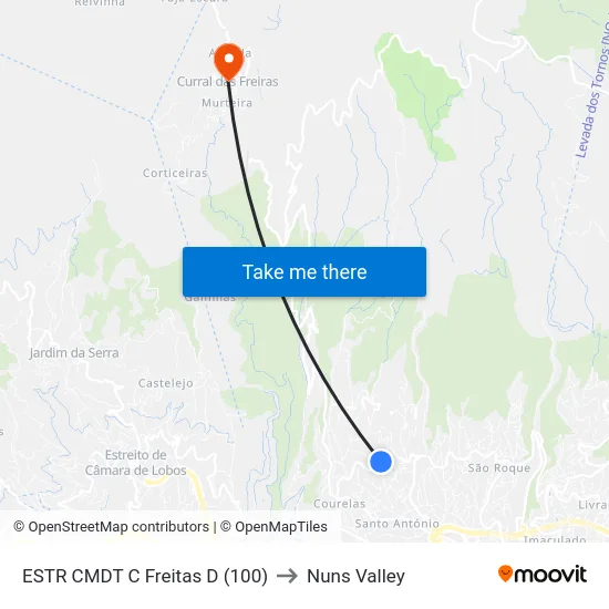 ESTR CMDT C Freitas  D (100) to Nuns Valley map