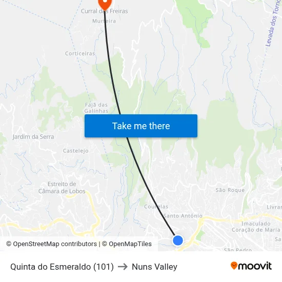 Quinta do Esmeraldo (101) to Nuns Valley map
