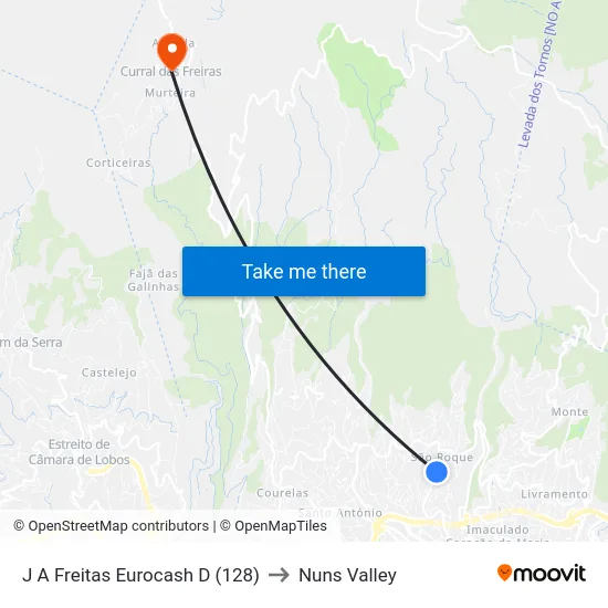 J A Freitas  Eurocash  D (128) to Nuns Valley map