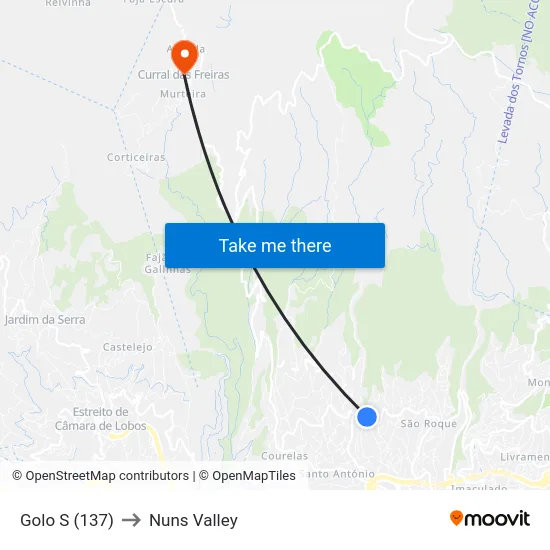 Golo  S (137) to Nuns Valley map