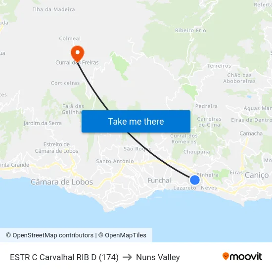ESTR C Carvalhal  RIB  D (174) to Nuns Valley map