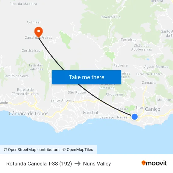 Rotunda Cancela  T-38 (192) to Nuns Valley map