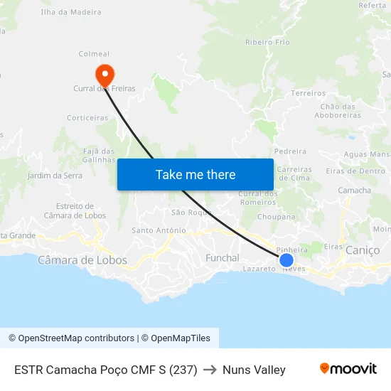 ESTR Camacha  Poço CMF  S (237) to Nuns Valley map