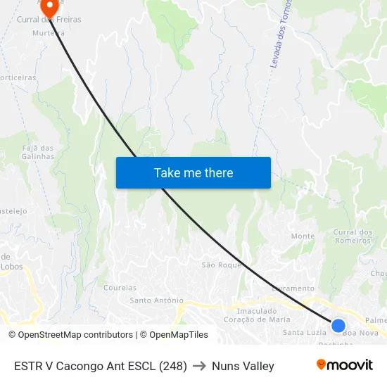 ESTR V Cacongo  Ant ESCL (248) to Nuns Valley map