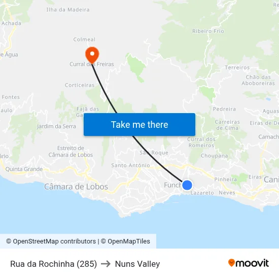 Rua da Rochinha (285) to Nuns Valley map