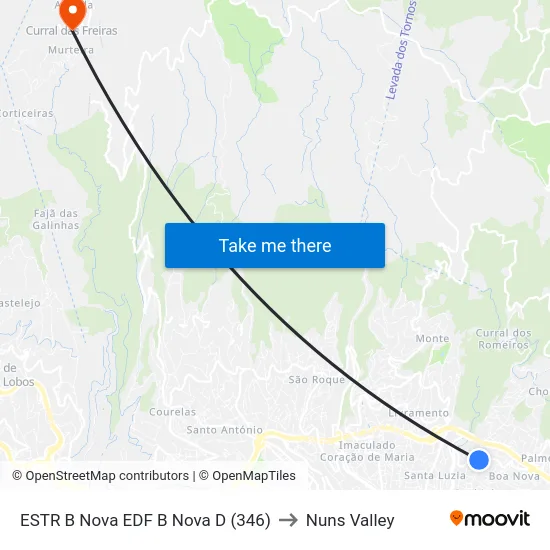 ESTR B Nova  EDF B Nova D (346) to Nuns Valley map