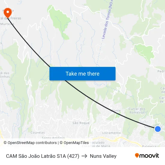 CAM São João Latrão  S1A (427) to Nuns Valley map