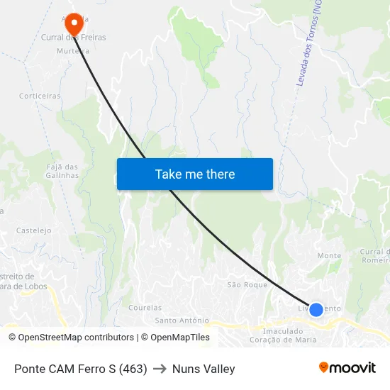 Ponte CAM Ferro  S (463) to Nuns Valley map