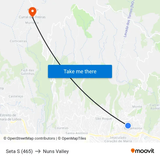 Seta  S (465) to Nuns Valley map