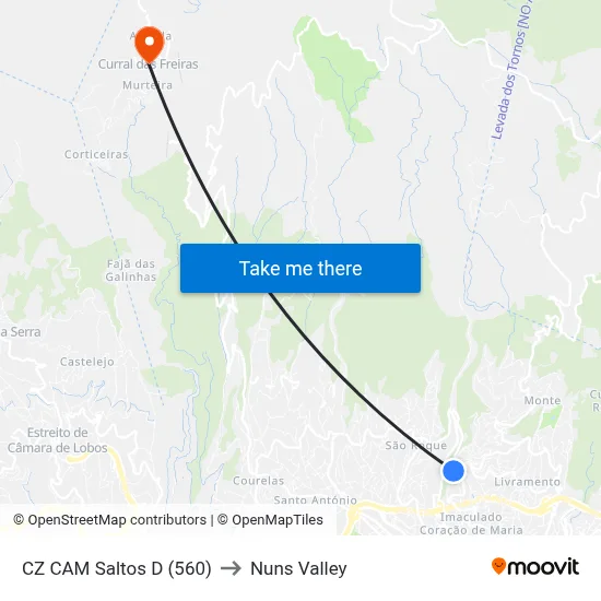 CZ CAM Saltos  D (560) to Nuns Valley map