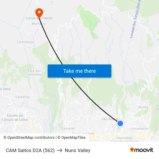 CAM Saltos  D2A (562) to Nuns Valley map