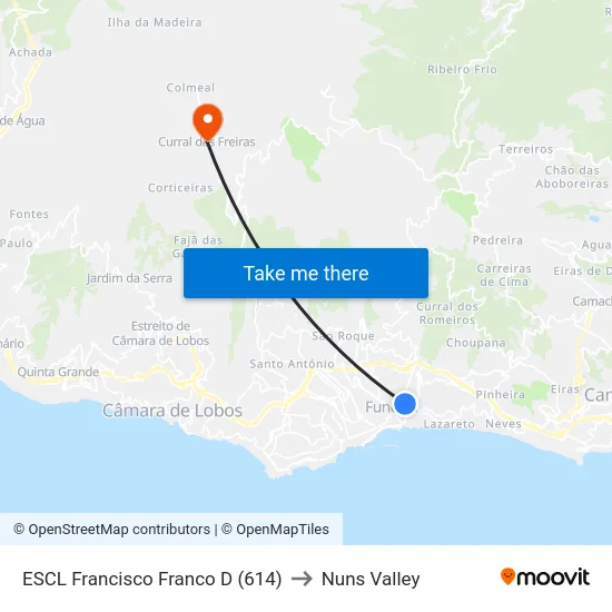 ESCL Francisco Franco  D (614) to Nuns Valley map