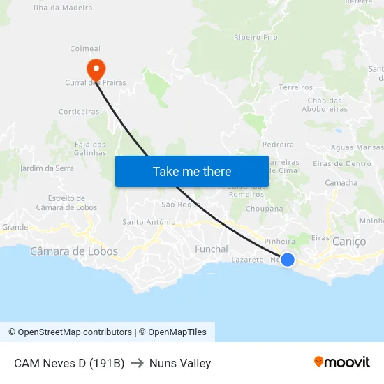 CAM Neves D (191B) to Nuns Valley map