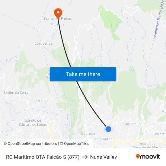 RC Marítimo QTA Falcão  S (877) to Nuns Valley map