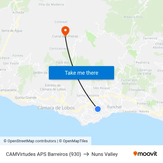 CAMVirtudes APS Barreiros (930) to Nuns Valley map