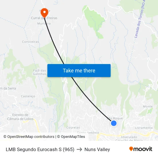 LMB Segundo  Eurocash  S (965) to Nuns Valley map