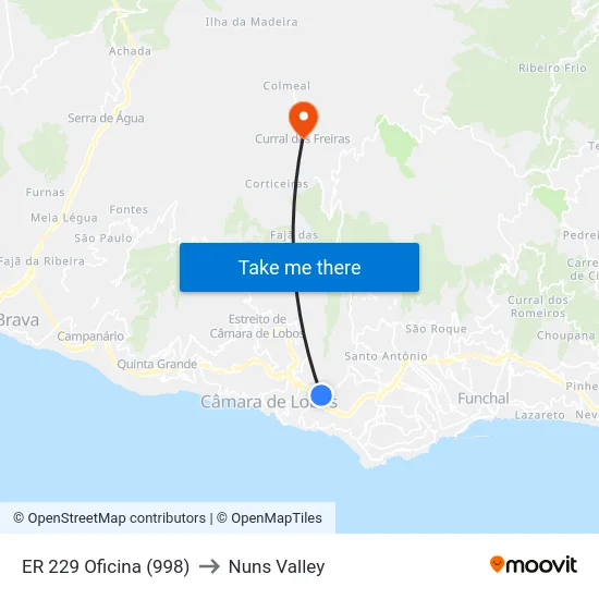 ER 229  Oficina (998) to Nuns Valley map