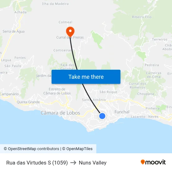 Rua das Virtudes  S (1059) to Nuns Valley map