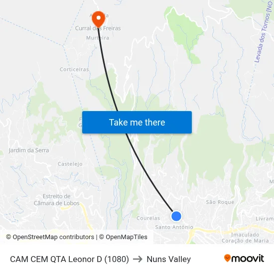 CAM CEM  QTA Leonor  D (1080) to Nuns Valley map