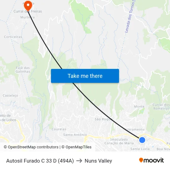 Autosil  Furado C 33  D (494A) to Nuns Valley map