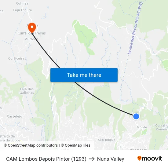 CAM Lombos  Depois Pintor (1293) to Nuns Valley map