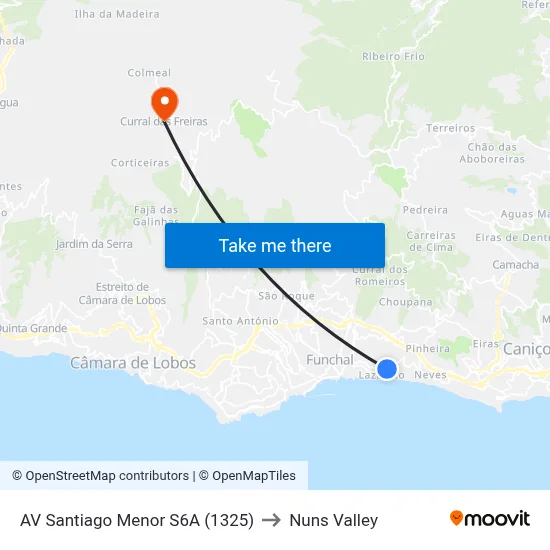 AV Santiago Menor  S6A (1325) to Nuns Valley map