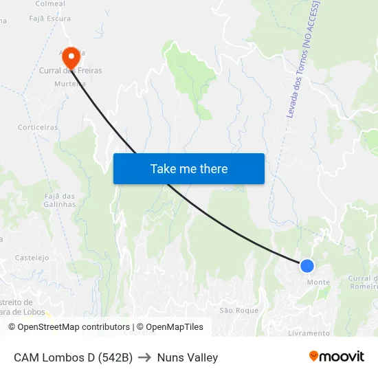 CAM Lombos  D (542B) to Nuns Valley map