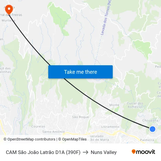 CAM São João Latrão  D1A (390F) to Nuns Valley map