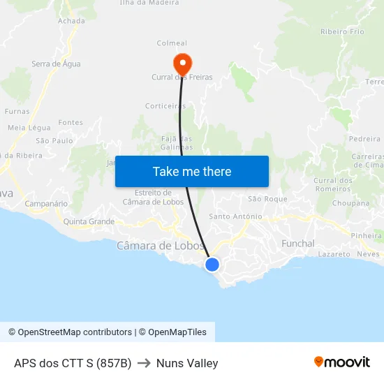 APS dos CTT  S (857B) to Nuns Valley map