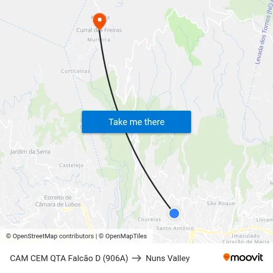 CAM CEM  QTA Falcão  D (906A) to Nuns Valley map