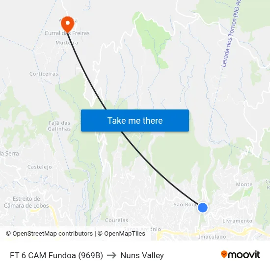 FT 6 CAM Fundoa (969B) to Nuns Valley map