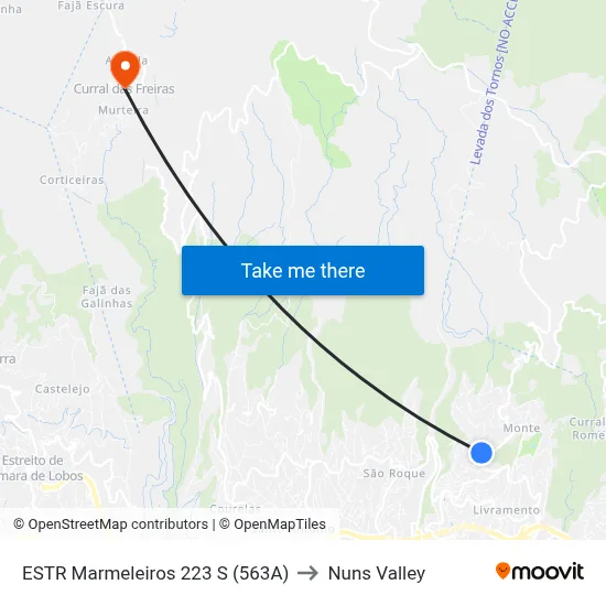 ESTR Marmeleiros 223  S (563A) to Nuns Valley map