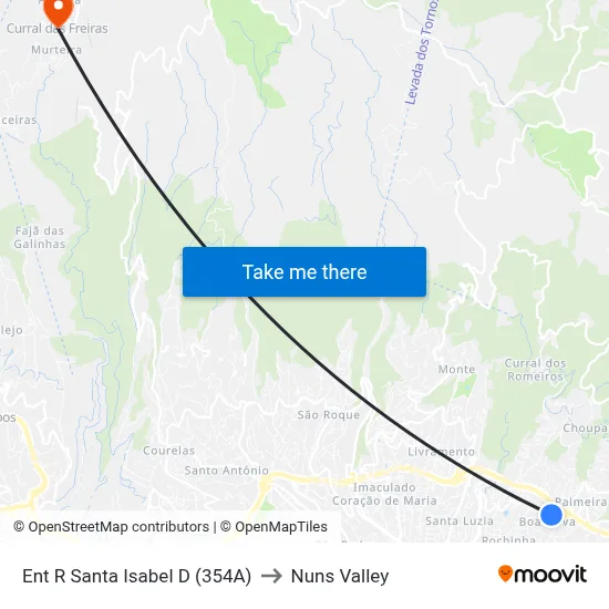 Ent R Santa Isabel  D (354A) to Nuns Valley map