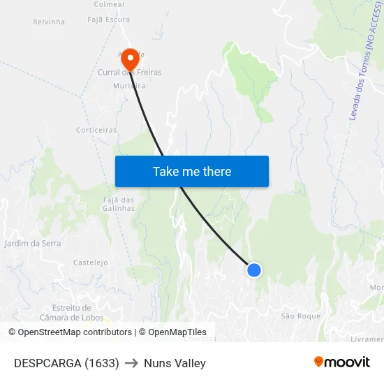 DESPCARGA (1633) to Nuns Valley map