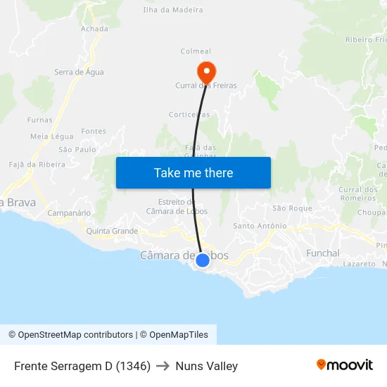 Frente Serragem  D (1346) to Nuns Valley map