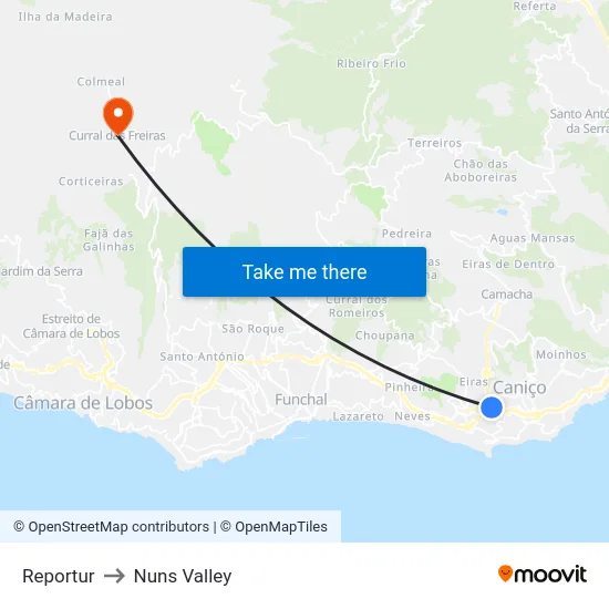 Reportur to Nuns Valley map