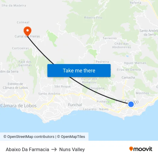 Abaixo Da Farmacia to Nuns Valley map