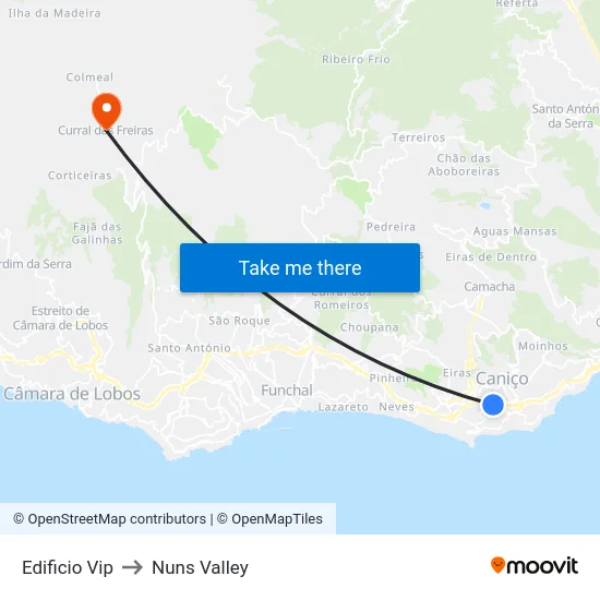 Edificio Vip to Nuns Valley map