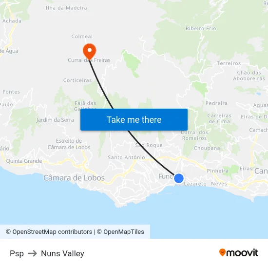 Psp to Nuns Valley map
